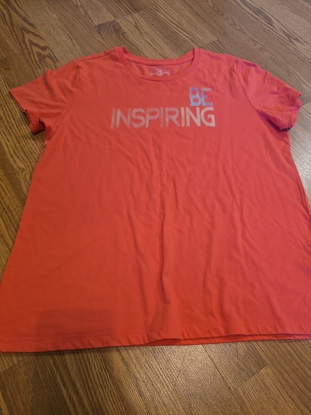 Soma Coral Tee with "BE INSPIRING" Print